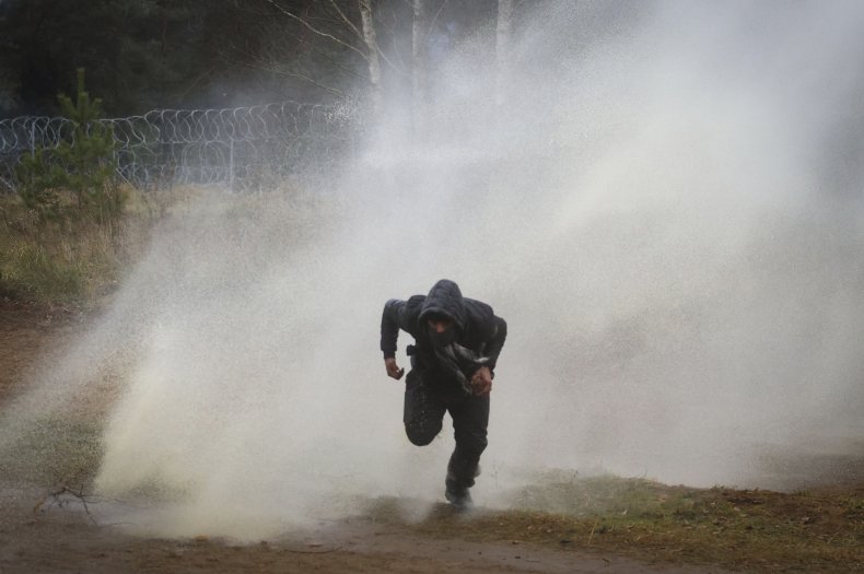 Poland, Belarus, border, water cannon