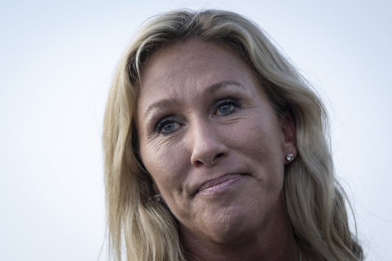 Greene Speaks at a News Conference