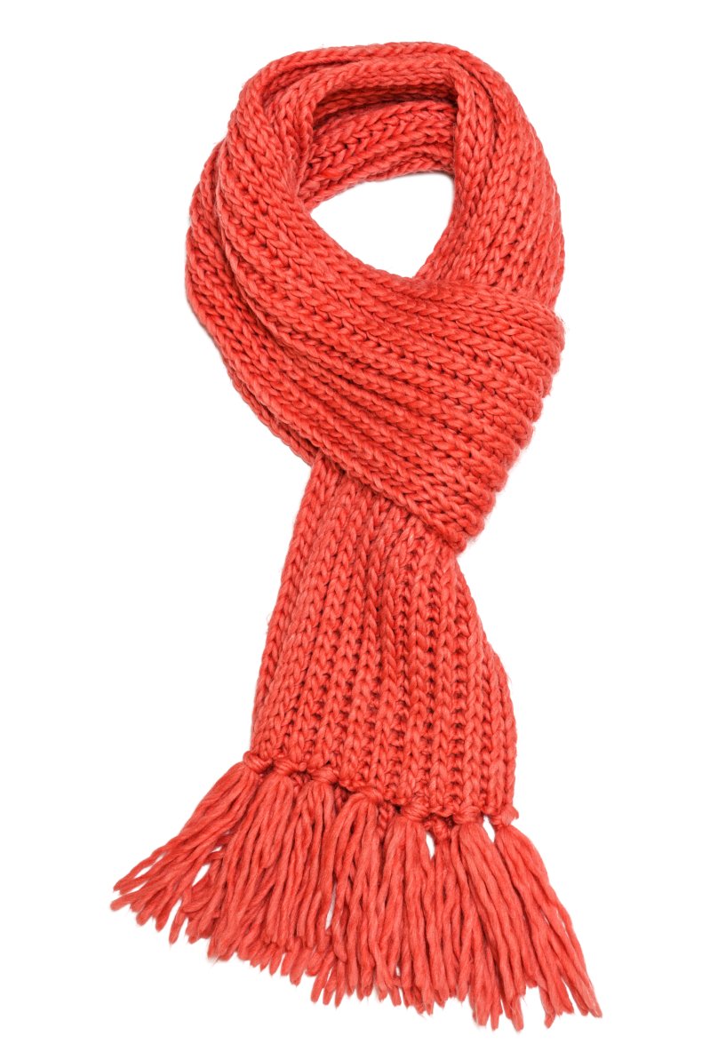 A large scarf tied in a loop.
