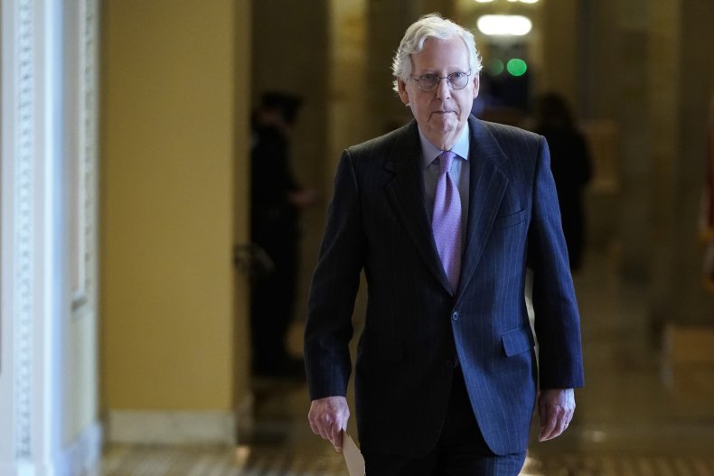 Senate Minority Leader Mitch McConnell (R-KY) walks