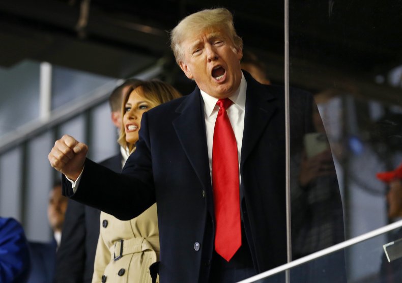 Donald Trump Attends a World Series Game