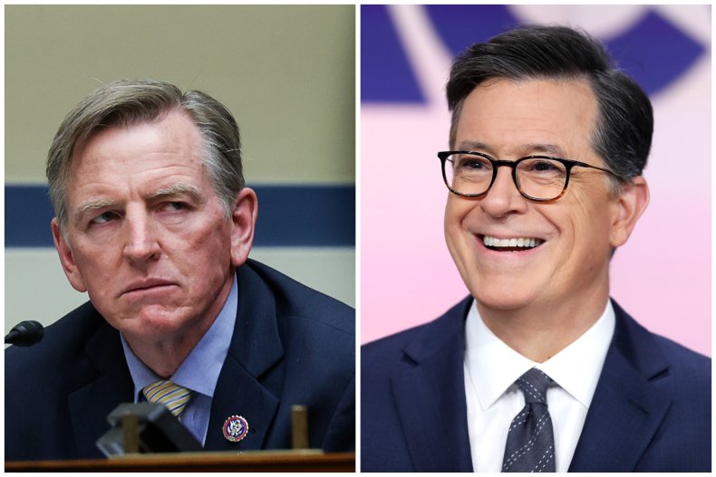 Paul Gosar and Stephen Colbert