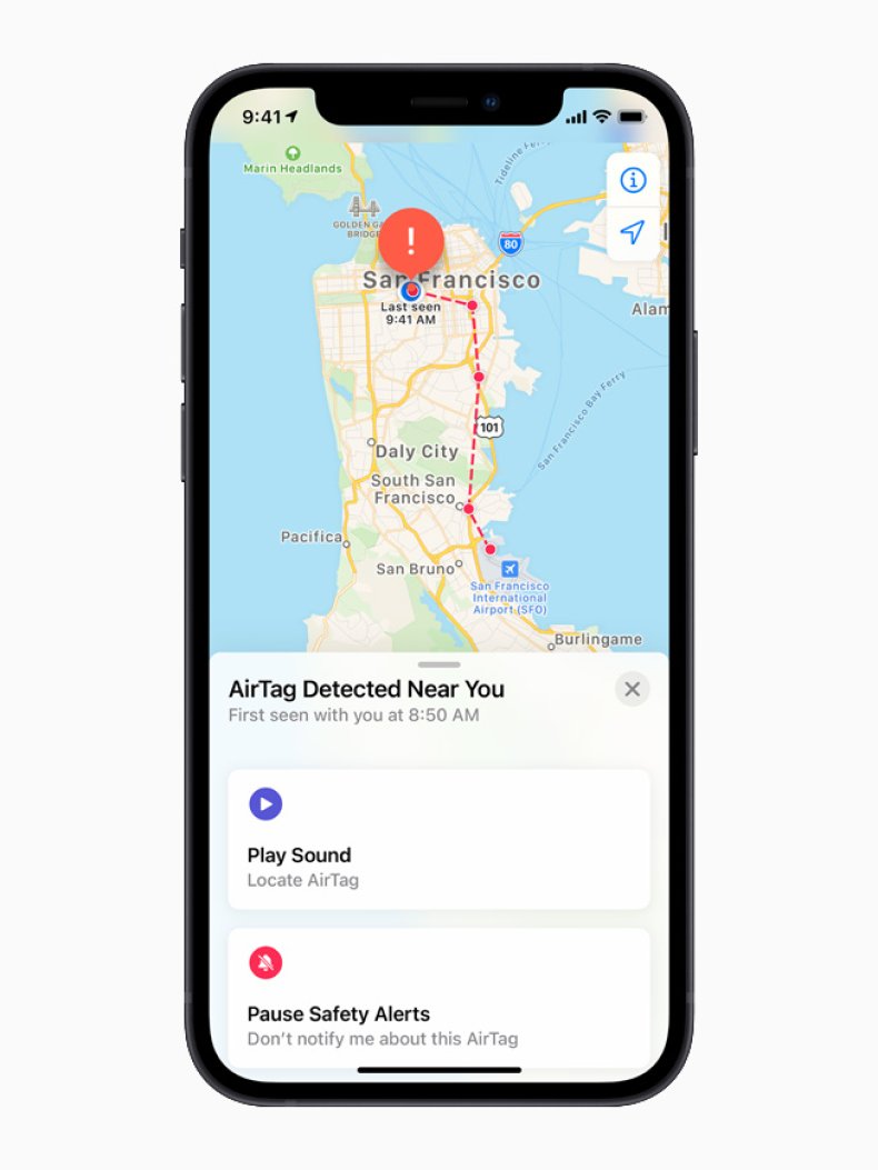 Apple press release photo showing AirTags.