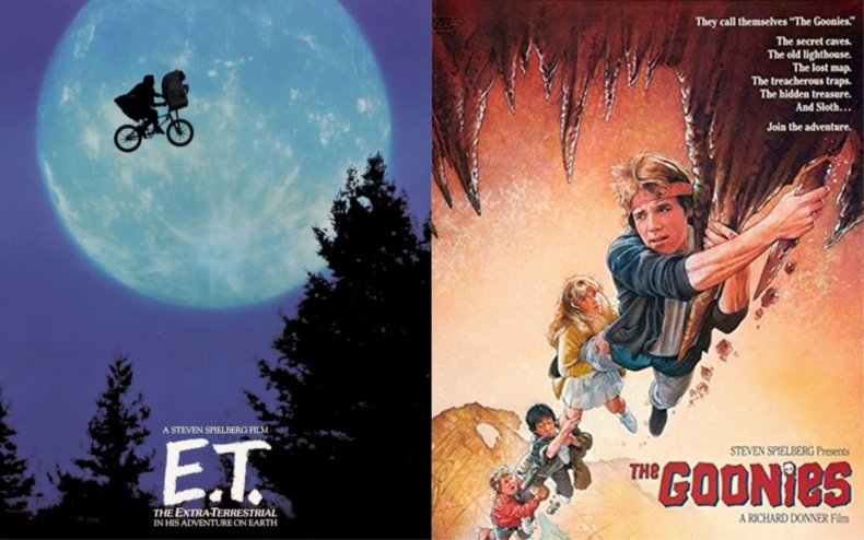 Posters for E.T. and The Goonies.