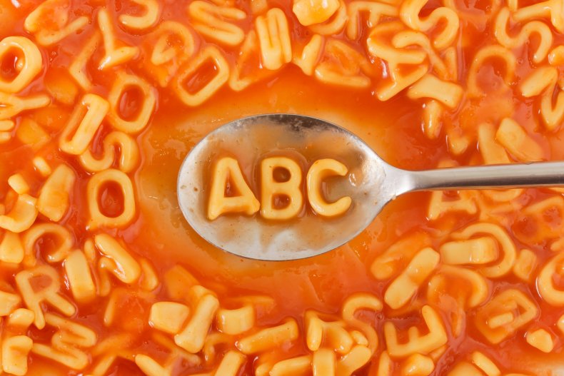 Alphabet spaghetti 