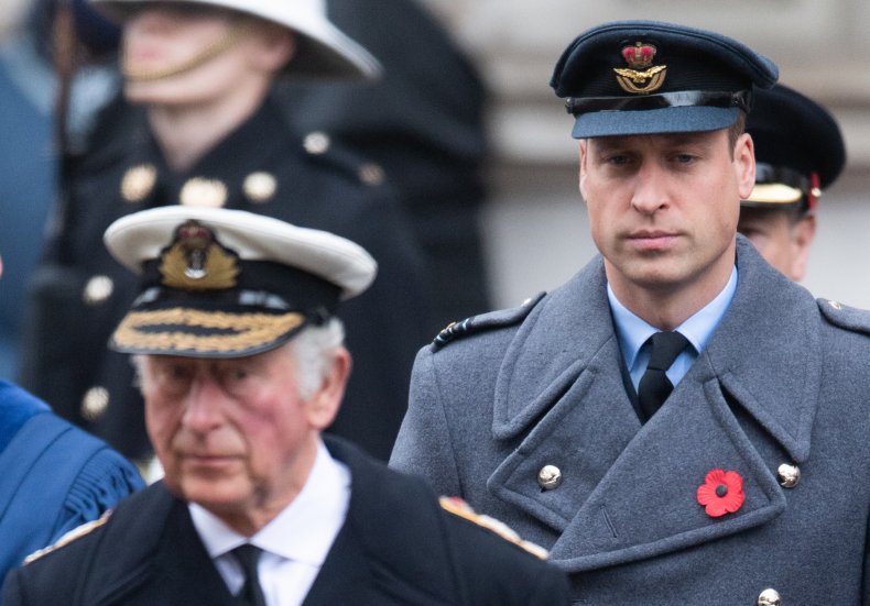 Prince William Walks Behind Prince Charles