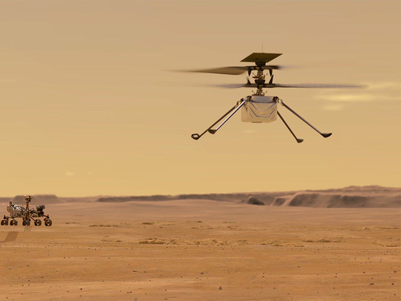 Incredible Mars Video Shows Nasas Ingenuity Helicopter Flying Over