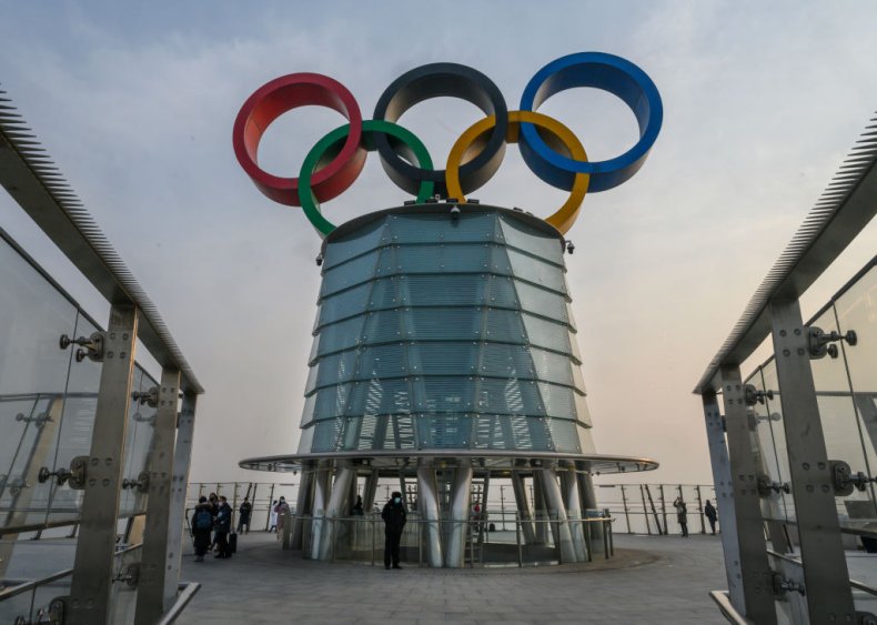 The Olympic Rings in Beijing, China