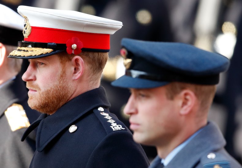 Prince Harry and Prince William at Remembrance