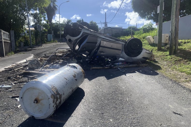 Le Gosier, Guadeloupe Island, Charred Car, Riot