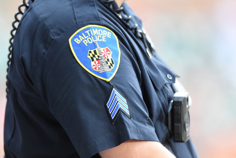 Baltimore city policeman Maryland Camden yards