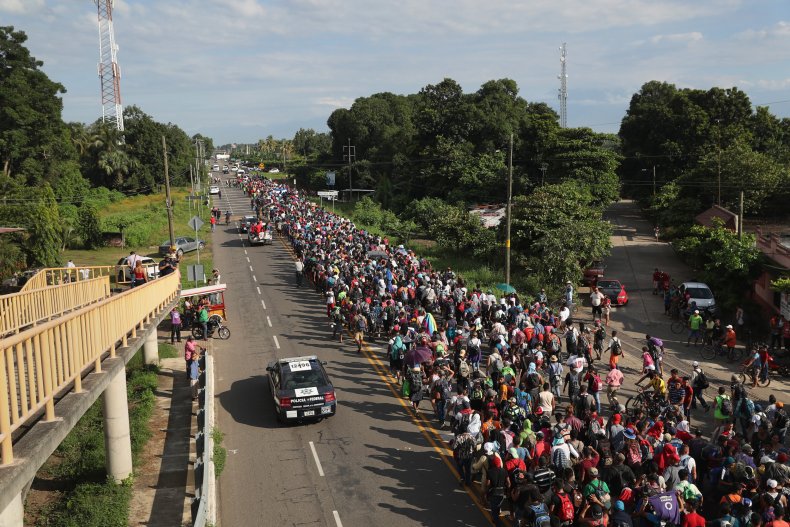 Migrant Caravan Crosses Into Mexico