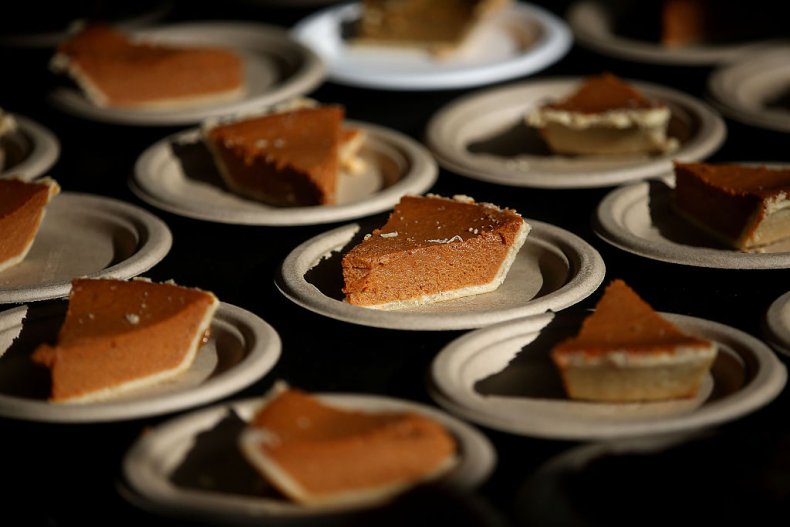 Slices of pumpkin pie
