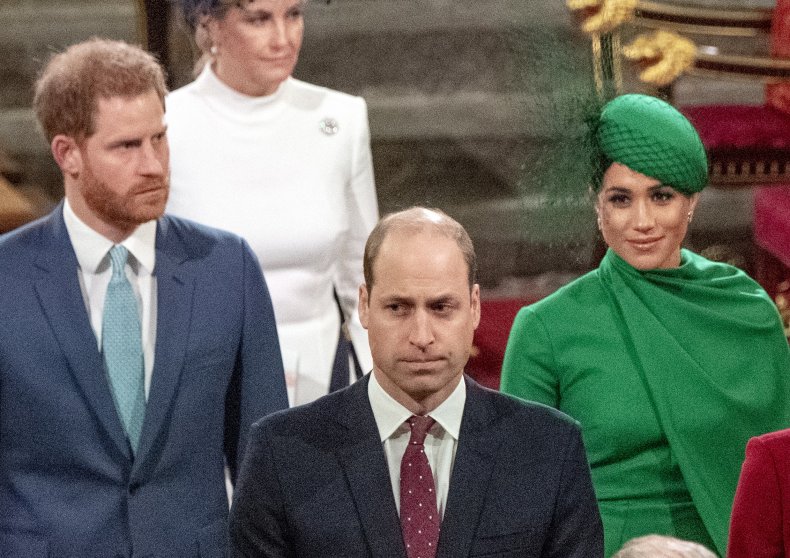 Prince Harry, Prince William and Meghan Markle