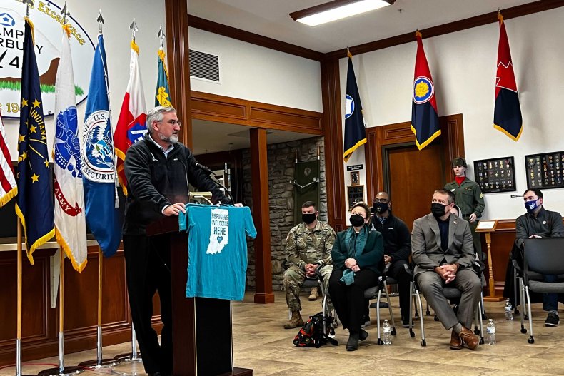 Eric Holcomb, Afghan Refugees, Camp Atterbury, Resettlement