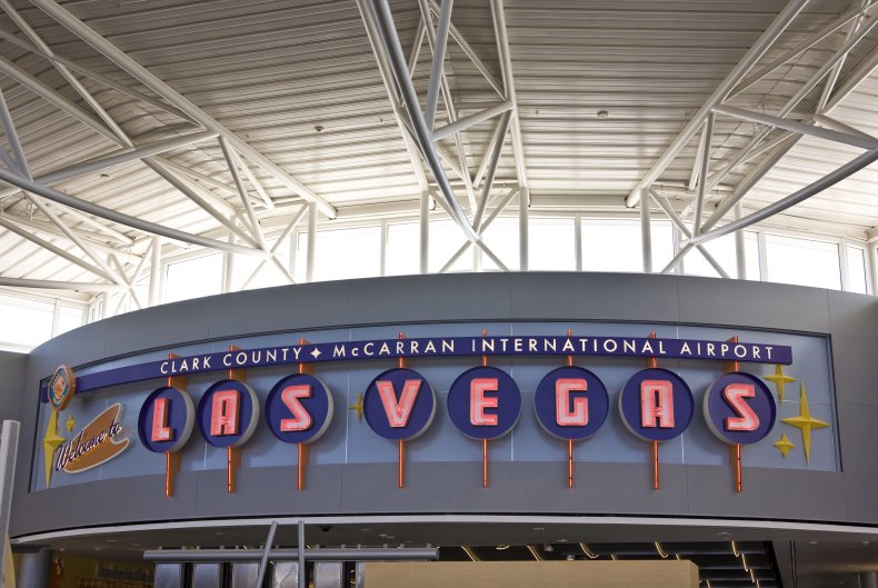 United Airlines passengers at McCarran International Airport