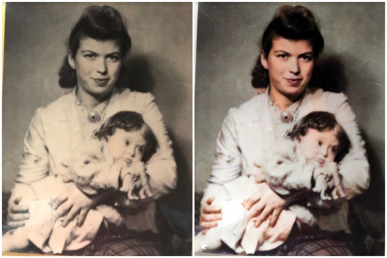 Dora pictured with her daughter Eva
