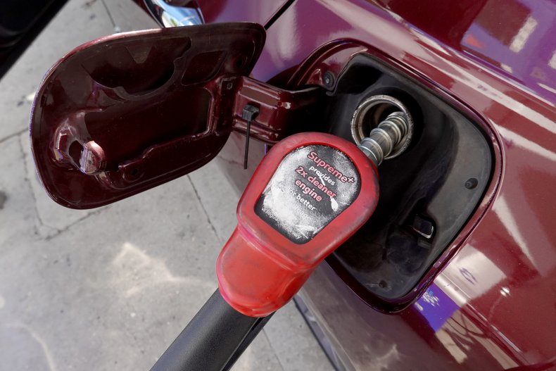 Vehicle filled with gas