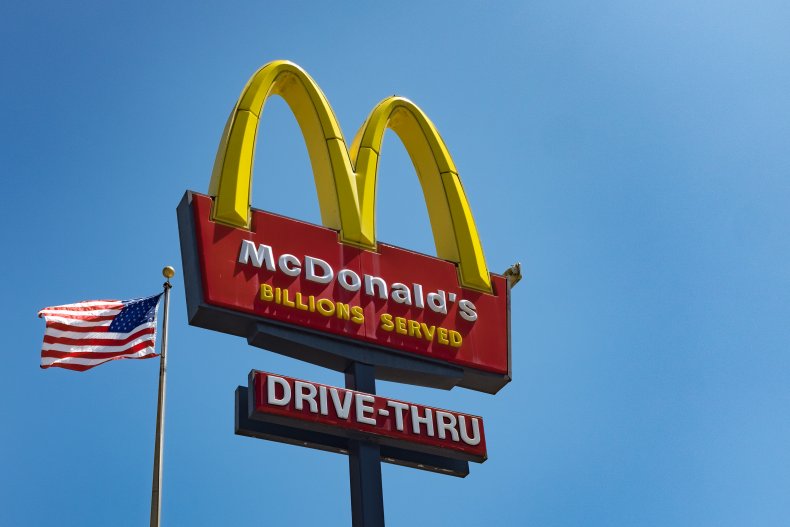 McDonalds drive-thru sign in Los Angeles