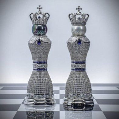 Colin Burn jeweled chess set
