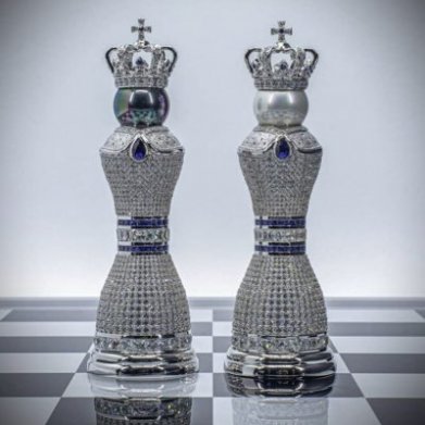 Colin Burn jeweled chess set Colin Burn jeweled chess set