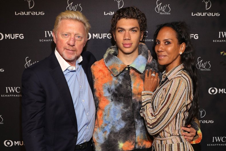 Elias Becker and his parents