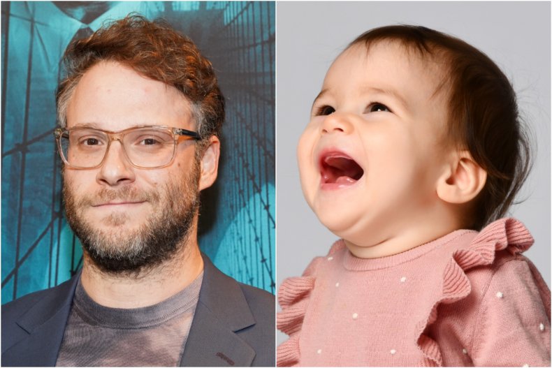Seth Rogen and baby