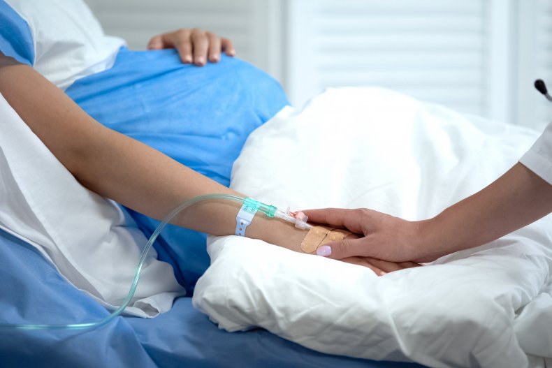 A pregnant woman in hospital