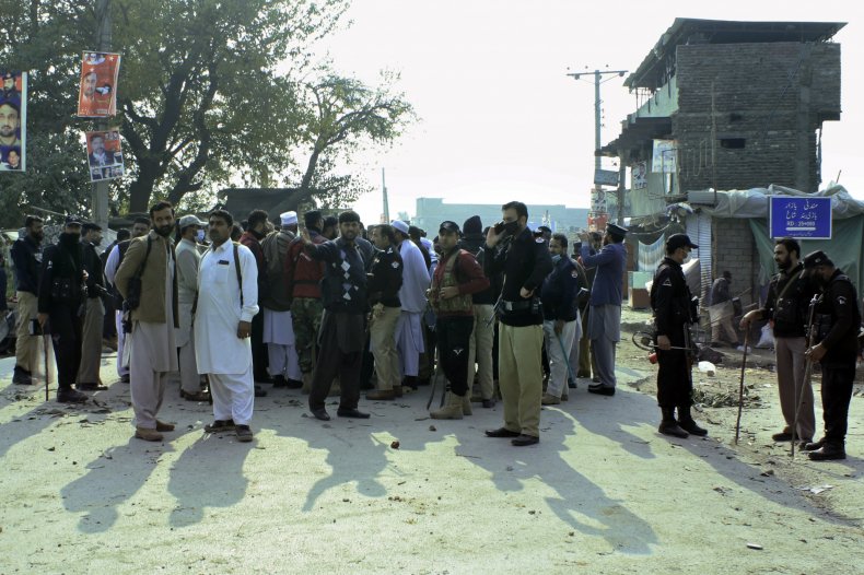 Pakistan, Damaged Police Station, Angry Crowd