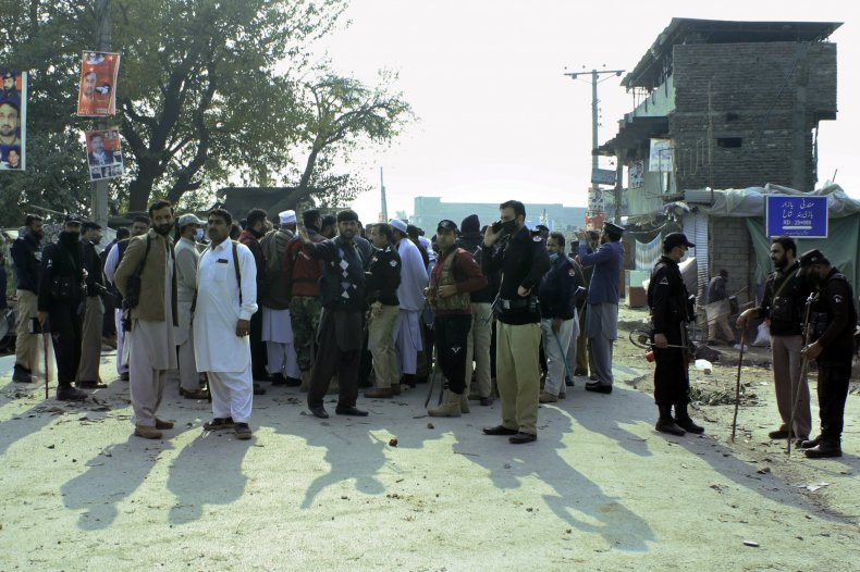 Pakistan, Damaged Police Station, Angry Crowd