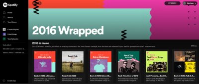 Spotify Wrapped 2016 Landing Page