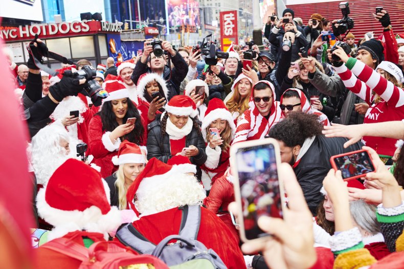 People at SantaCon NYC in 2014.