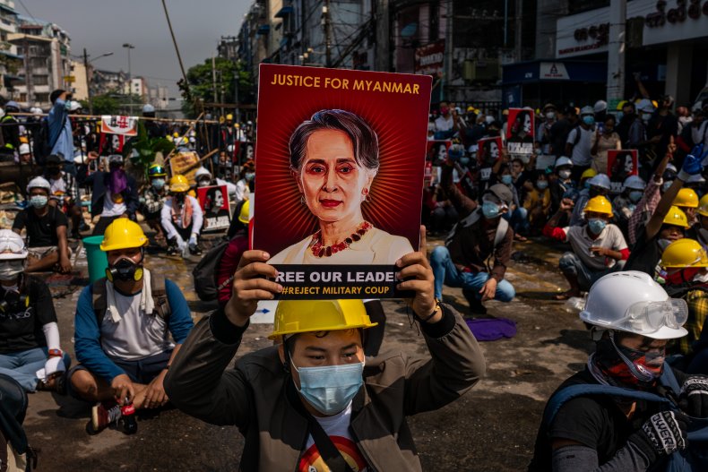  Aung San Suu Kyi, Myanmar, Protest