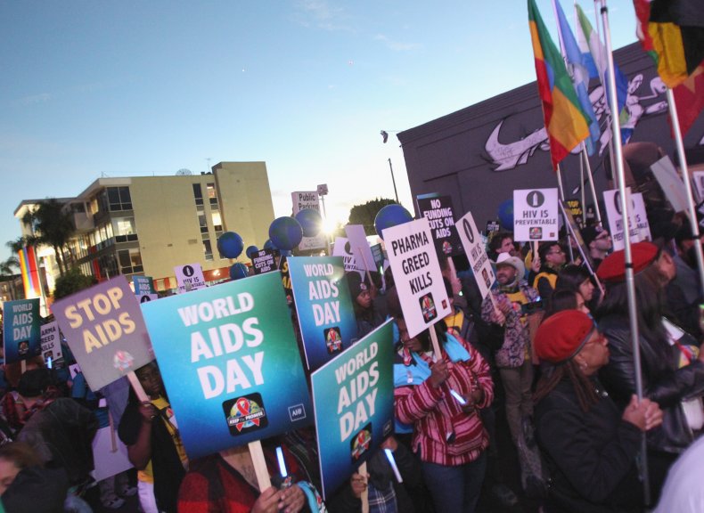 A 2016 AIDS awareness march in California. 