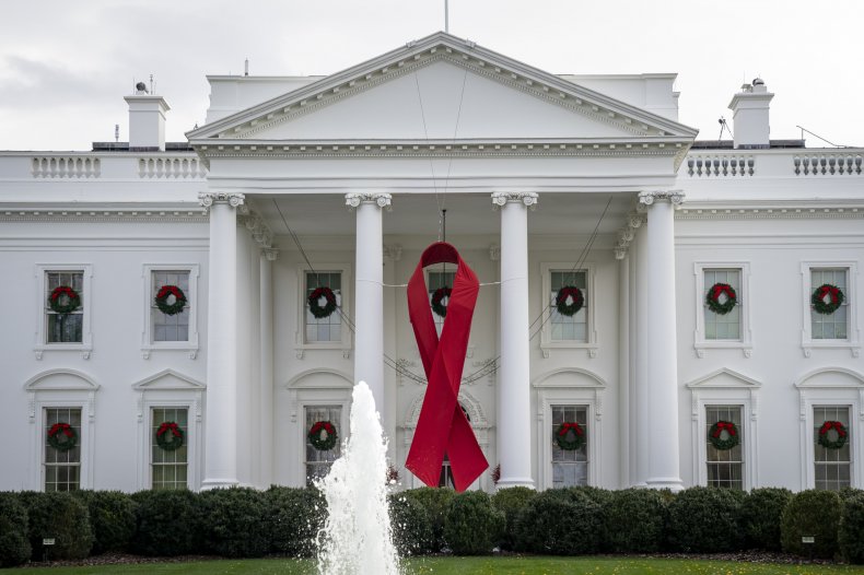 World AIDS Day ribbon at White House.