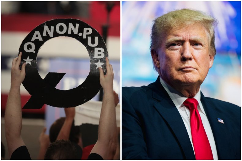 Qanon follower and Donald Trump