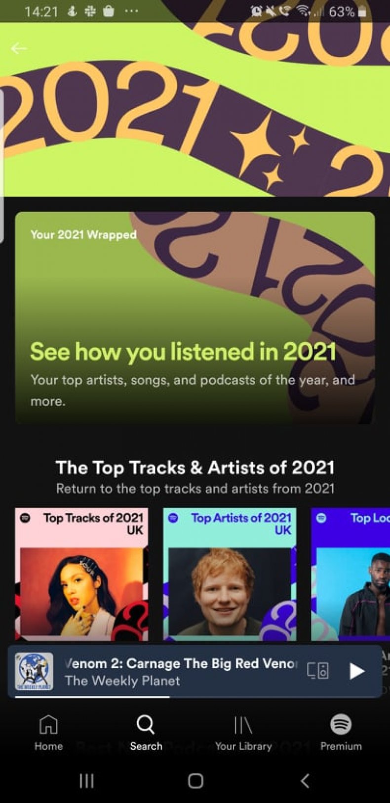 Spotify Wrapped 2021 Banner