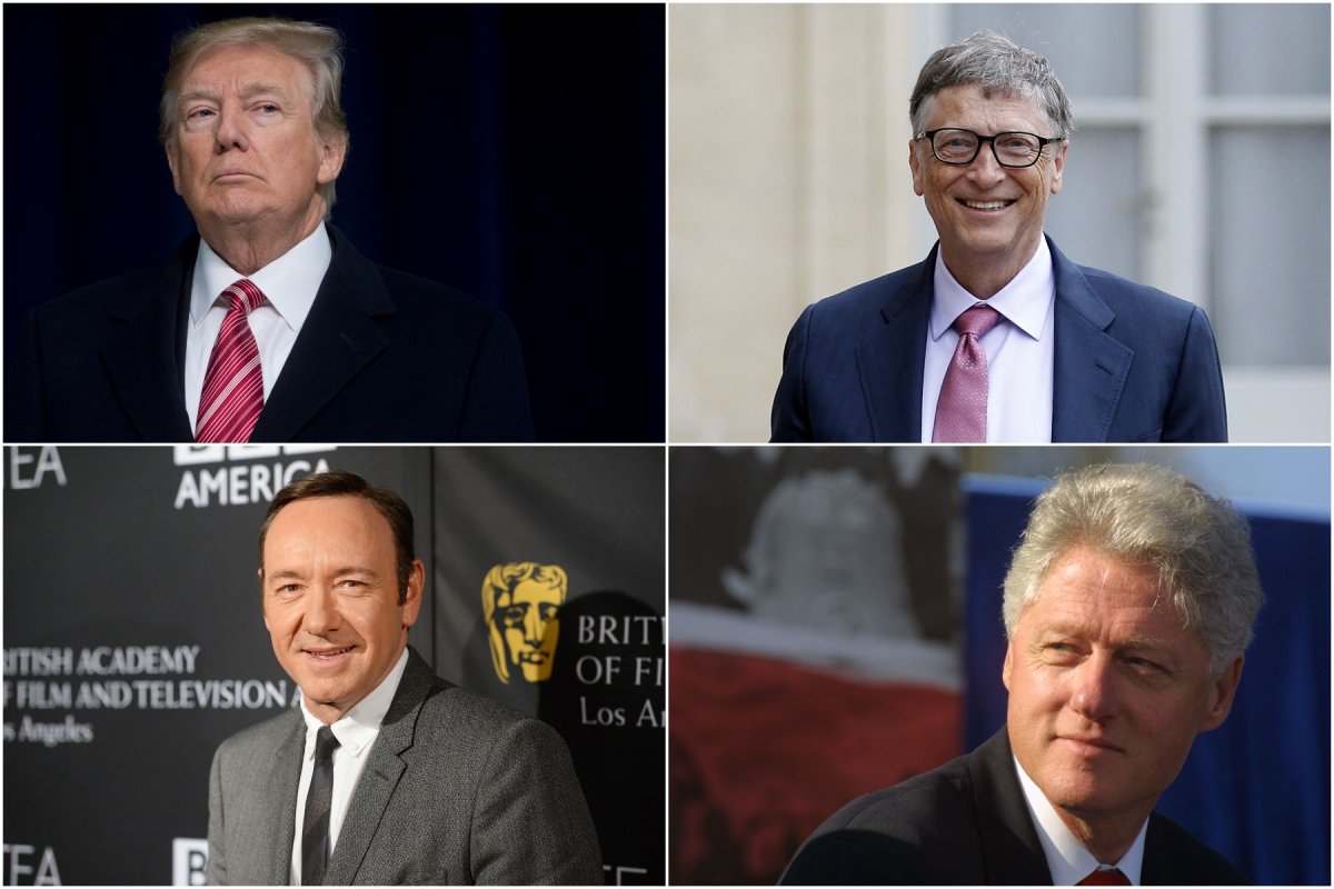 Donald Trump, Bill Gates, Kevin Spacey, BillClinton