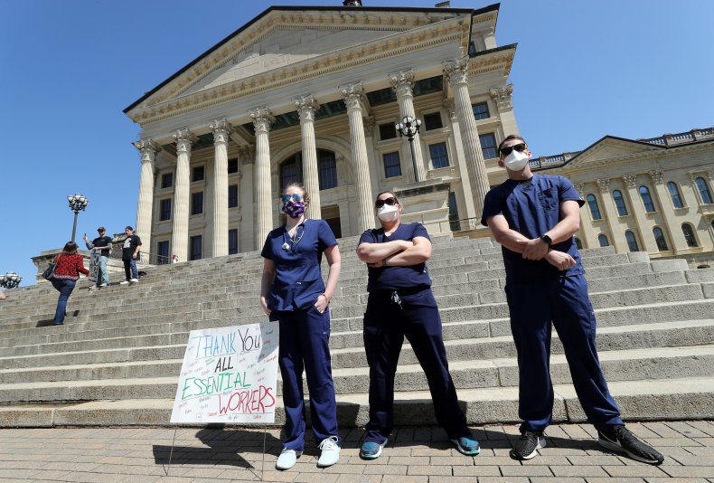 Essential Worker Counter Protestors