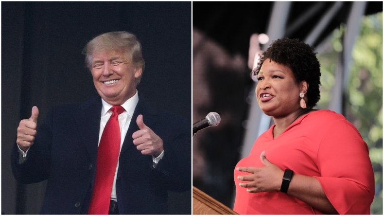Donald Trump and Stacy Abrams