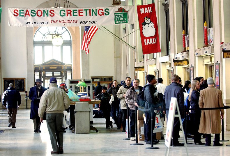 People at NYC post office in 2003.