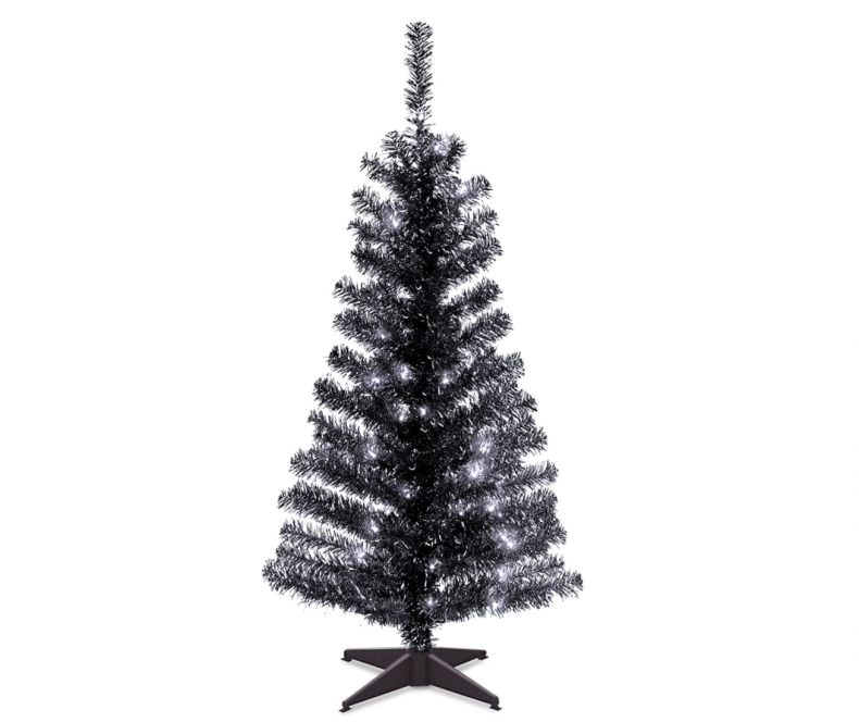 'Black Tinsel' Artificial Christmas Tree