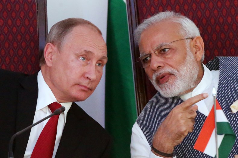 Russia's Vladimir Putin and India's Narendra Modi
