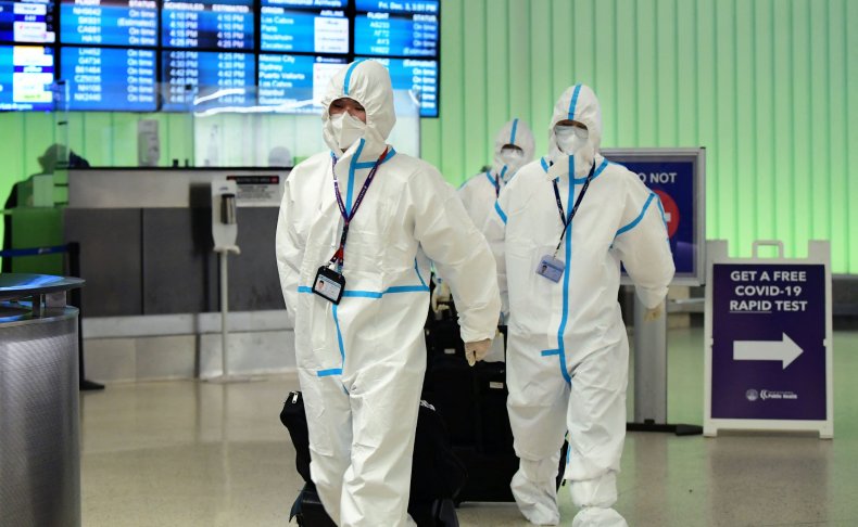 China, Los Angeles Airport, Hazmat Suit, Omicron