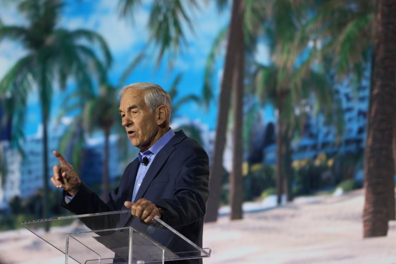 Former U.S. Rep. Ron Paul (R-TX) speaks