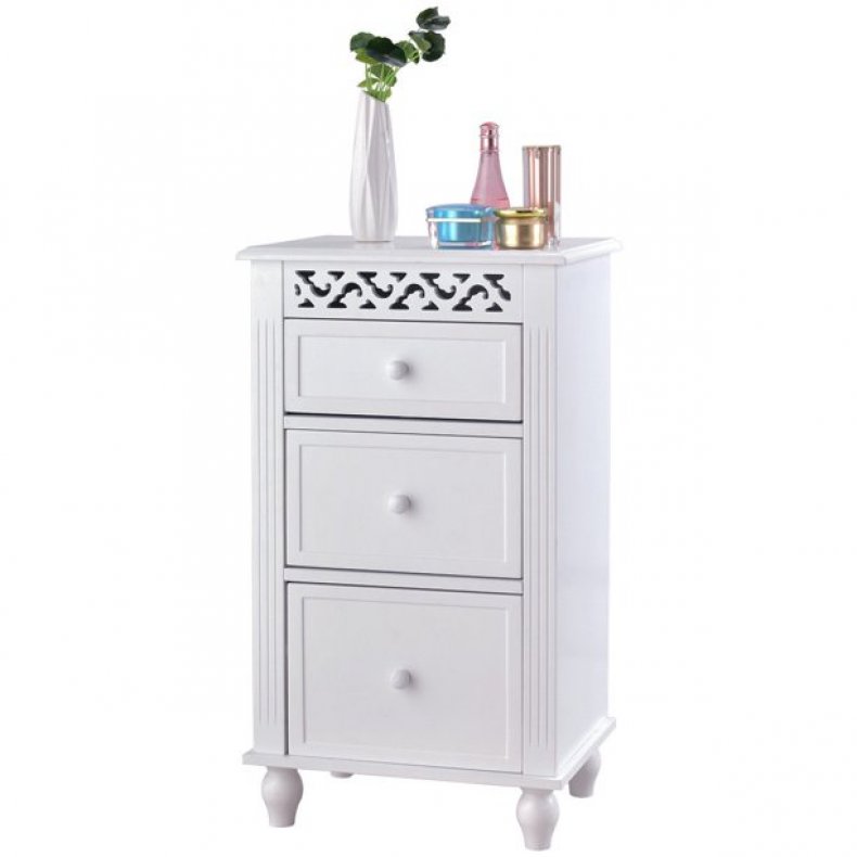 The Gymax Bathroom Floor Cabinet Chest Storag