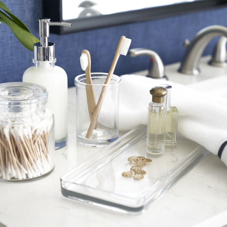 The Fieldcrest Luxury Glass Bath Accessories Collection