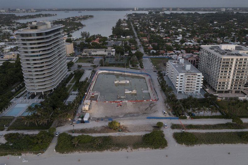 The site of the collapsed condominium, July.
