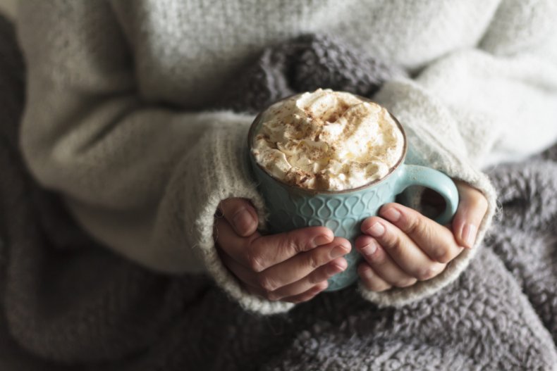 Stock photo of woman with hot cocoa