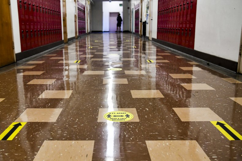 Los Angeles high school hallway